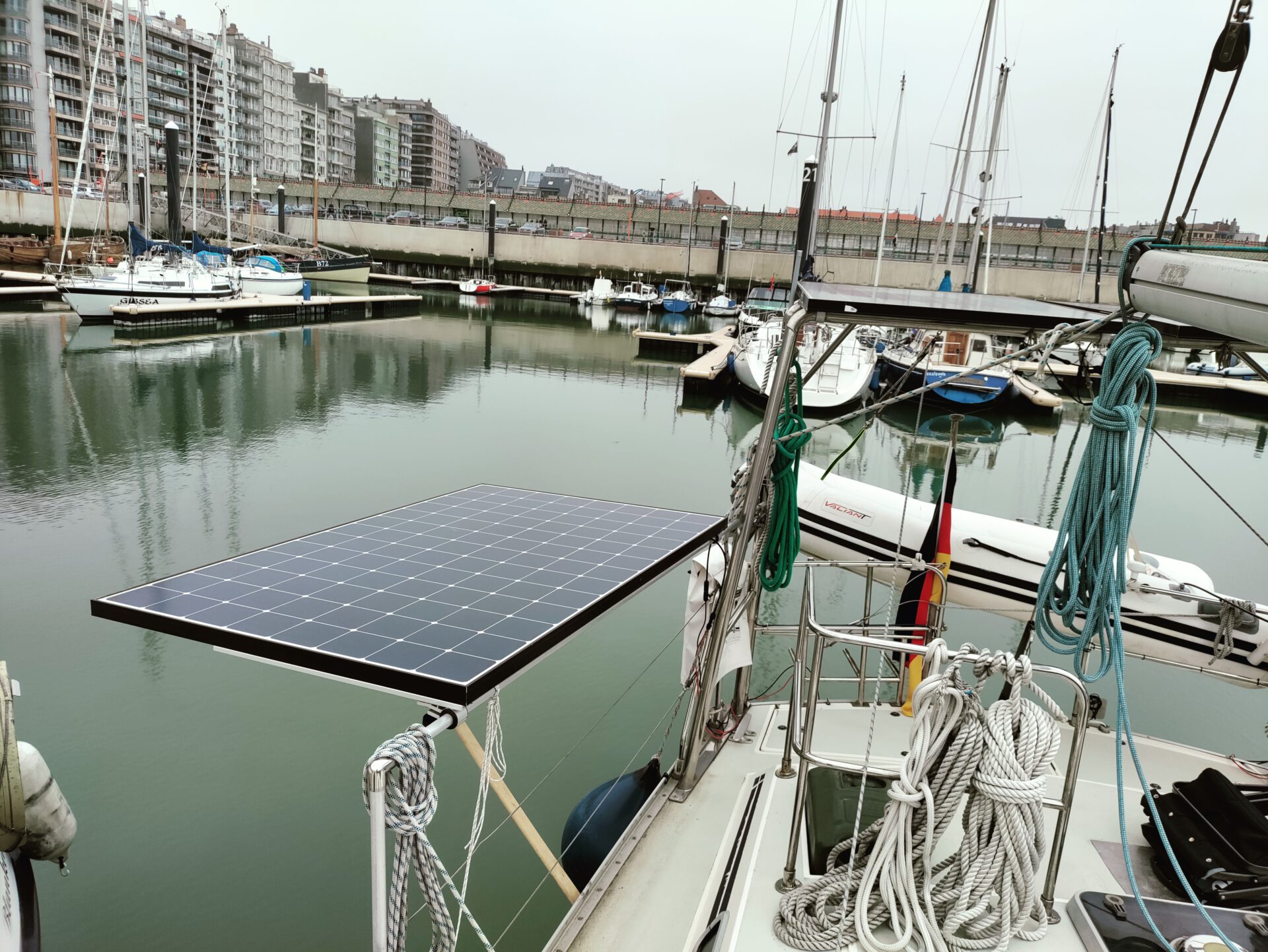 Solarpaneel ausgestellt